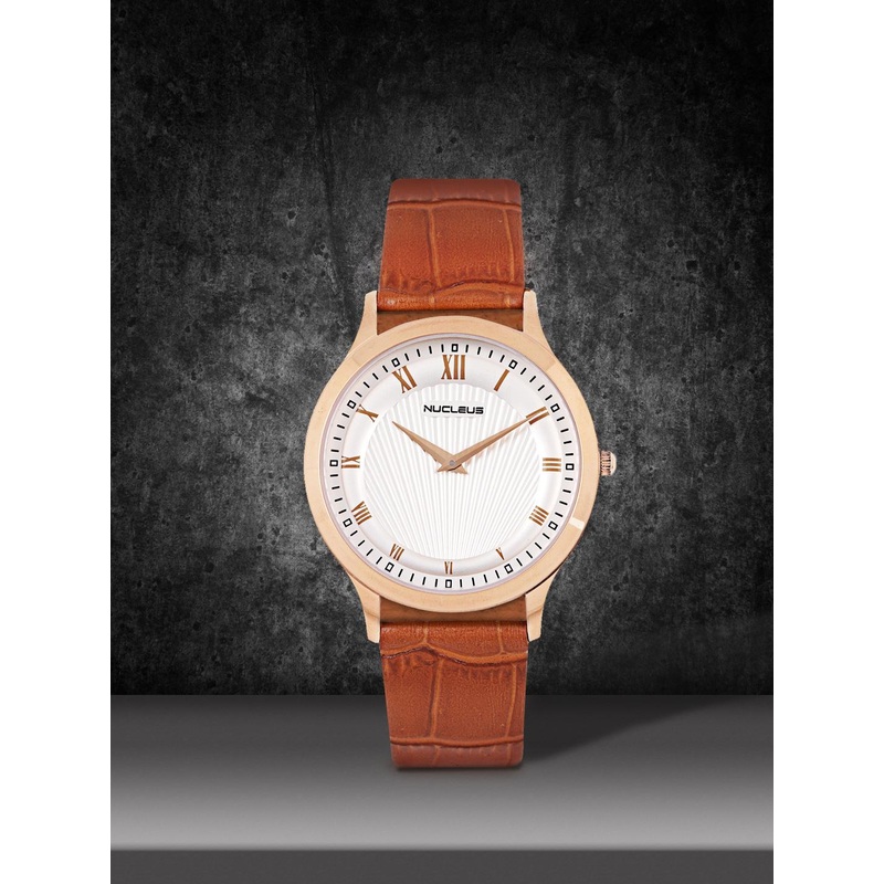 Nucleus Men White Analogue Slim Watch D1
