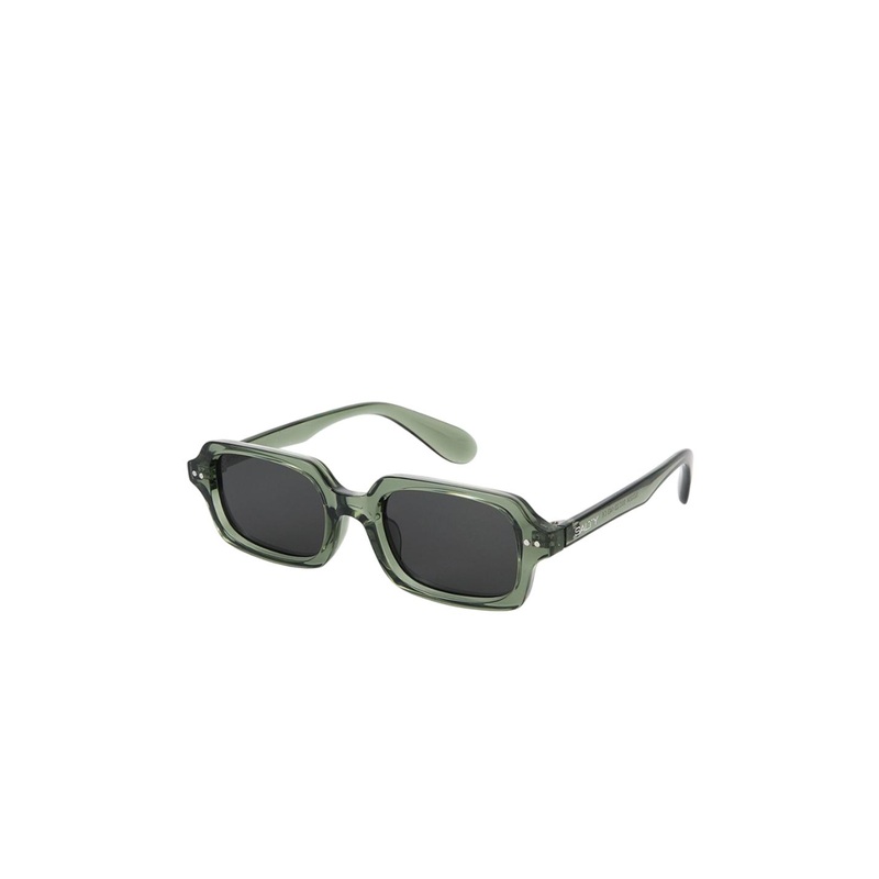 SALTY Unisex Black Lens & Green Rectangle Sunglasses