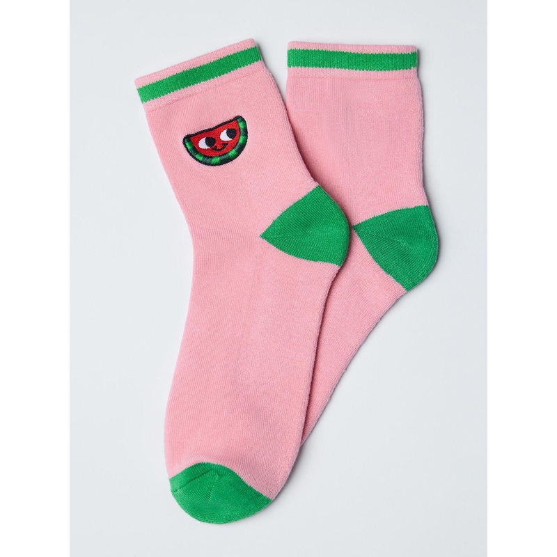 The Souled Store Men Tarbooj Printed Above Ankle Length Cotton Socks