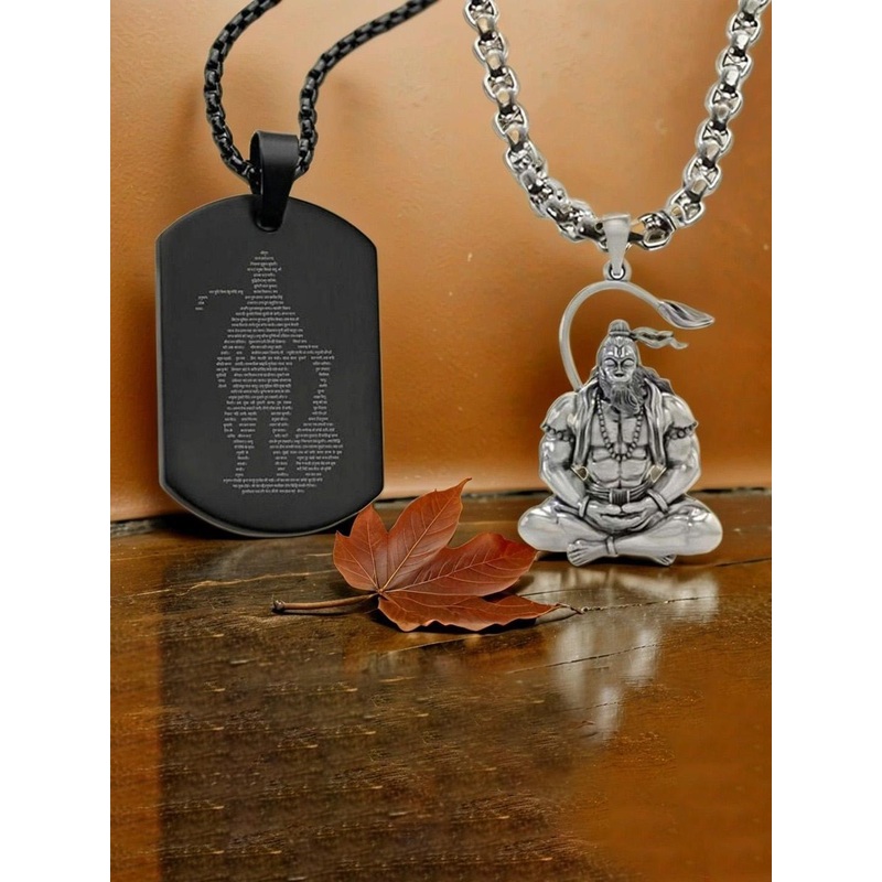 Uniqon Set Of 2 Contemporary Pendants with Chains