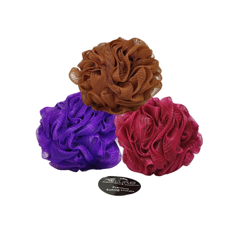 Allure Pack of 3 Assorted Coloured Extra Large Luxury Loofah Sponge