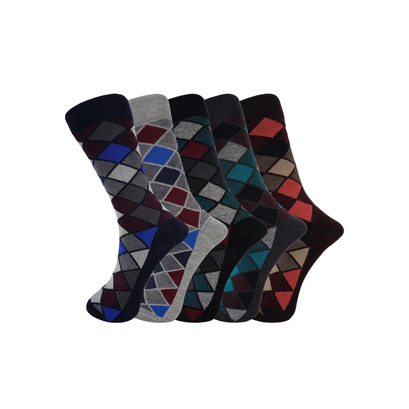 BAESD Men Pack Of 5 Patterned Above Ankle-Length Socks