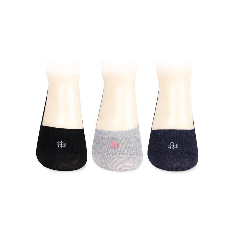 Bonjour Men Pack Of 3 Assorted Shoe Liners Socks