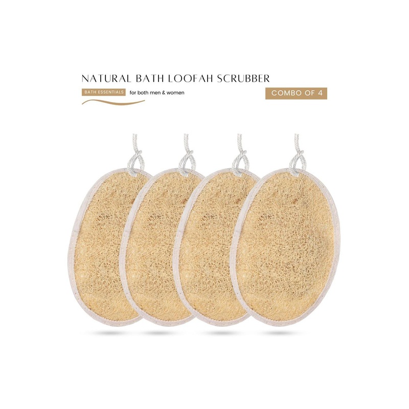 CareDone Set Of 4-Pcs Natural Body Scrubber Loofah