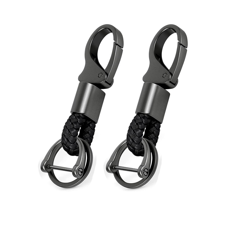 CONTACTS Set Of 2 Braided Leather Strap Key chain