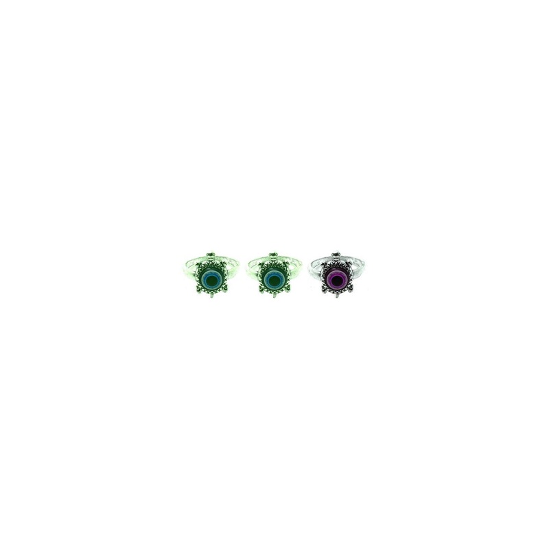 Dynamic Retail Global Set of 3 Rings for Men & Women, Green-Purple Alloy Ring ()