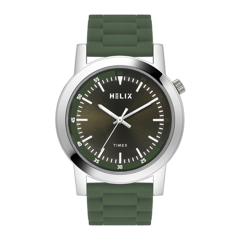 Helix By Timex Men Olive Round Dial Analog Watch – TW058HG01