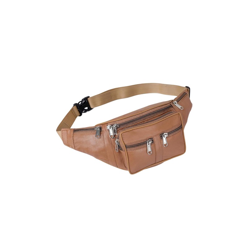 K London Travel Leather Waist Pouch With Adjustable Strap
