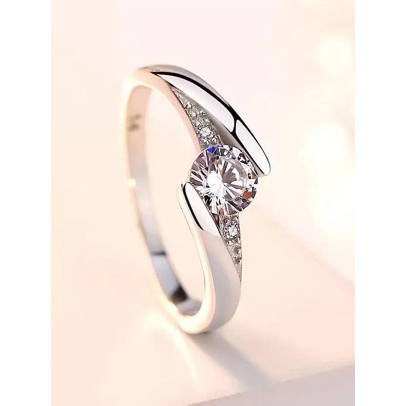 kazare Rhodium-Plated Stone-Studded Finger Rings