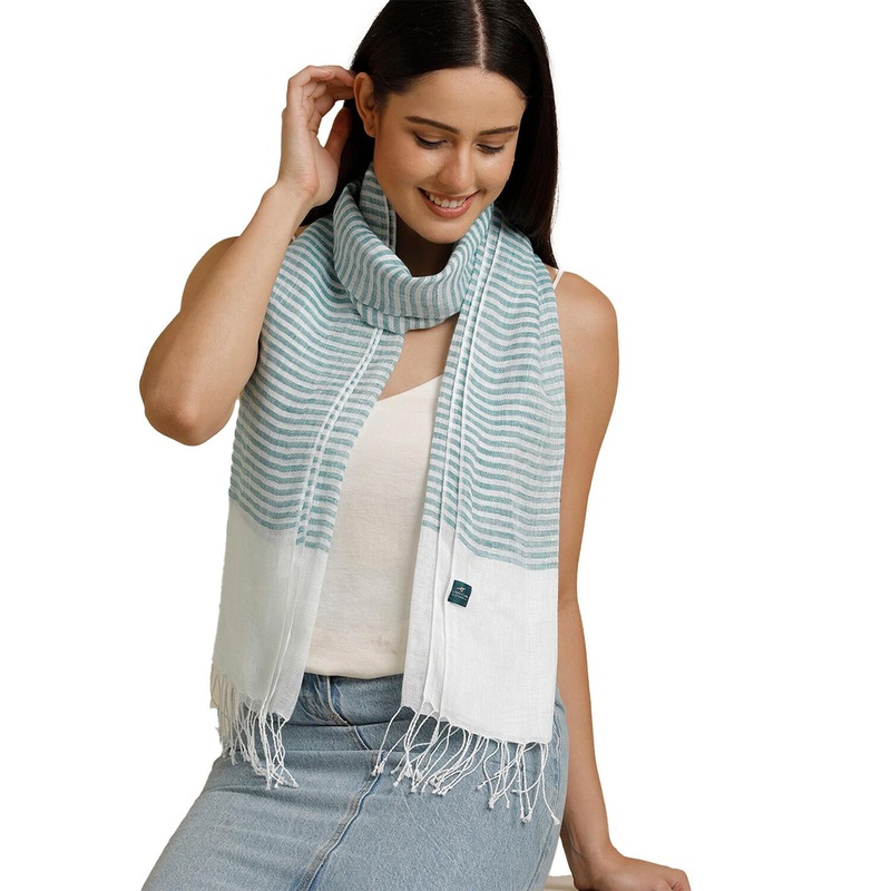 Linen Club Unisex Striped Pure Linen Stole