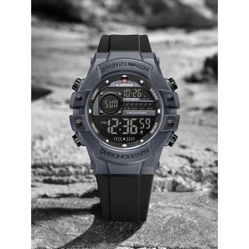 Naviforce Men Dial & Straps Digital Chronograph Watch NF6102 GY-GY-B