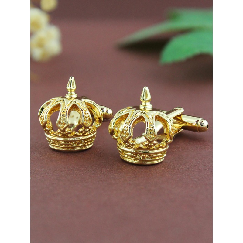 PELUCHE Gold-Toned Crown On Cufflink