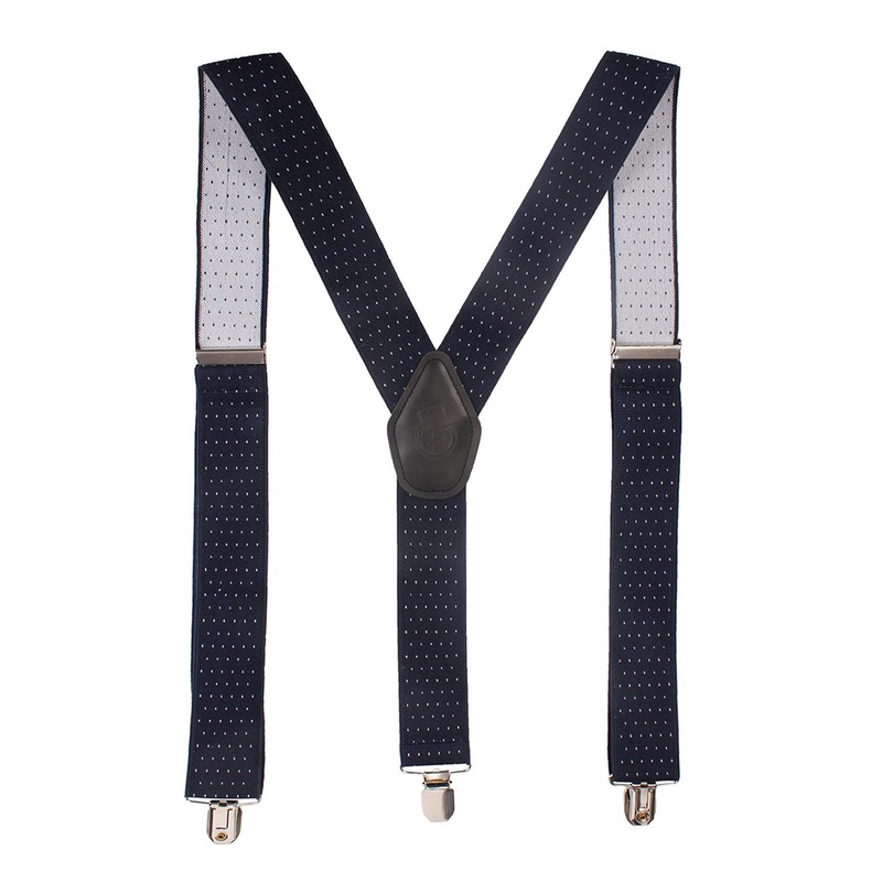 PELUCHE Men Blue & White Micro Patterned Suspenders