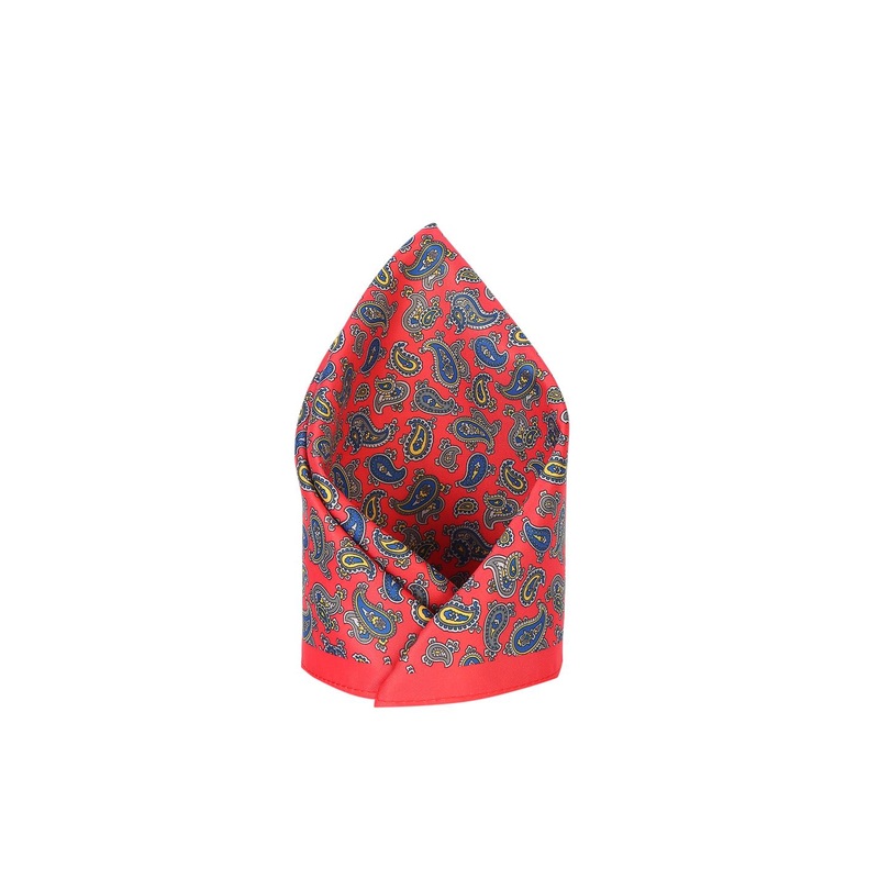Peter England Men Red & Blue Printed Pocket Square