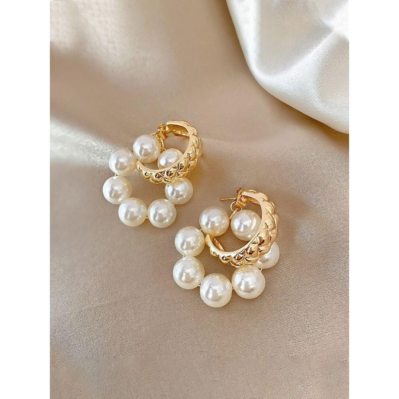 Unwind by Yellow Chimes Gold Plated Pearls Drop Earrings