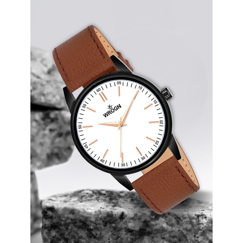 WROGN Men Leather Straps Analogue Watch HOBWRG0433