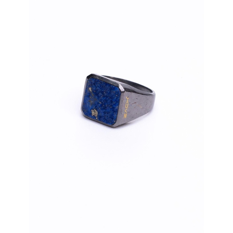 Zach Rhodium Black LAPIS Stone Ring