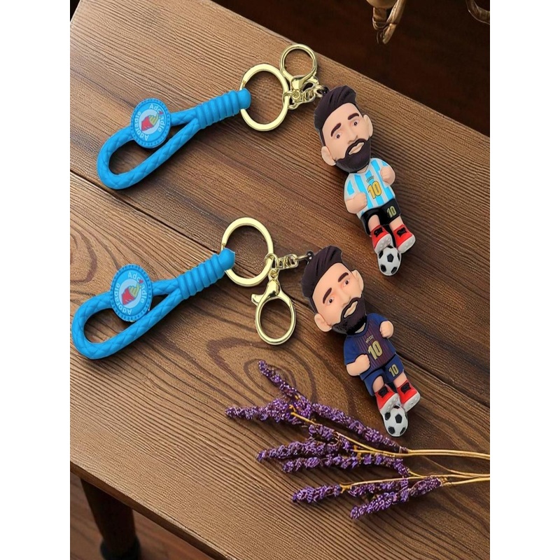 ADOREAL Pack Of 2 Messi Football Keychain