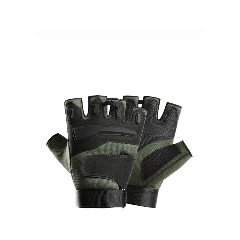 Alexvyan Men Double-Velcro Fingerless Anti-Skid Protective & Breathable Sports Gloves