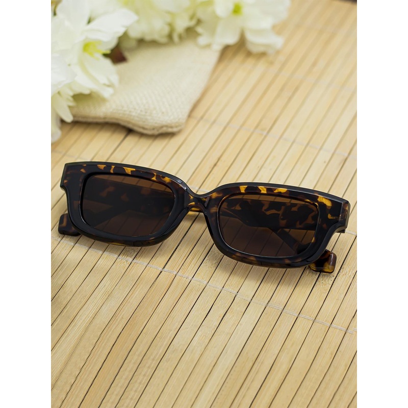 Bellofox Brown Unisex Rectangle Sunglasses