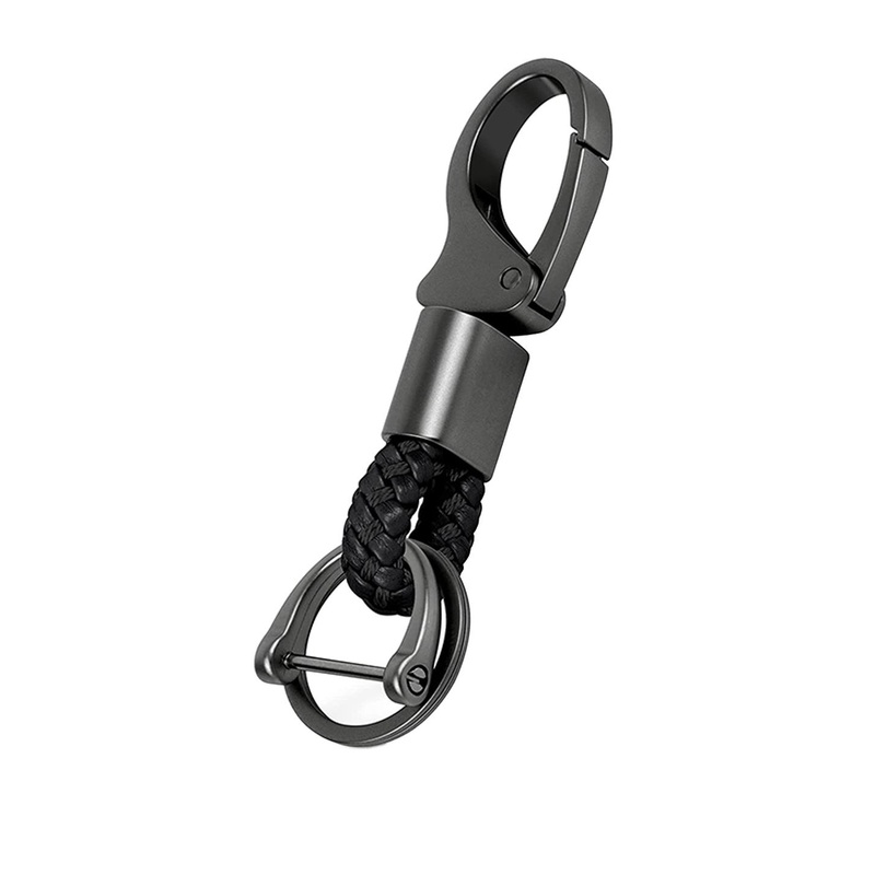 CONTACTS Braided Leather Strap Ring Key chain