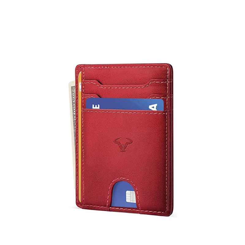 CONTACTS Men Red Leather Card Holder