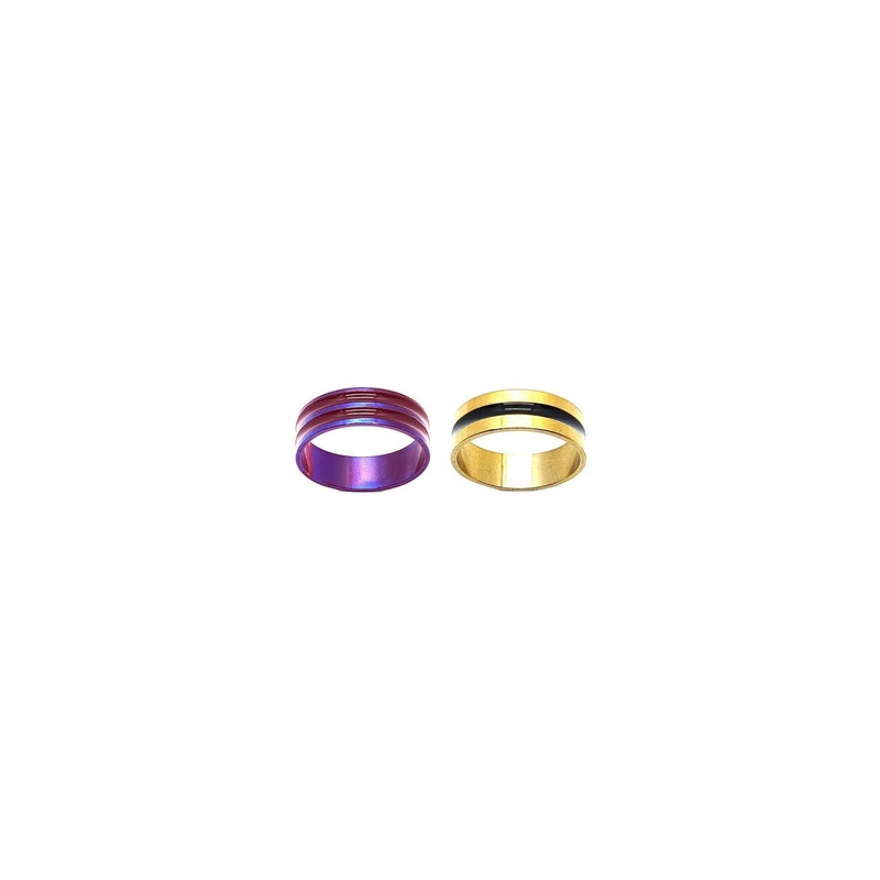 Dynamic Retail Global Set of 2 Rings for Men & Women, Purple-Gold Alloy Ring ()