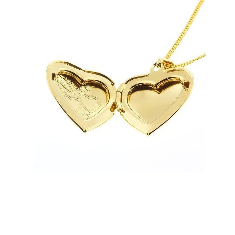 Gold plated Heartshape Openable photo locket Chain pendant
