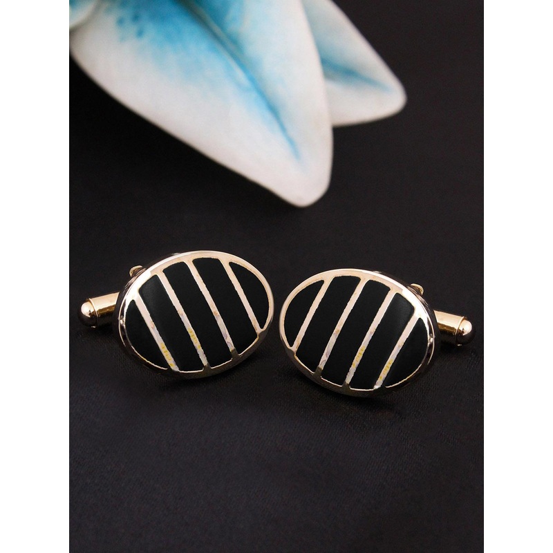Kavove Gold-Toned & Black The Stunning Crest Cufflink