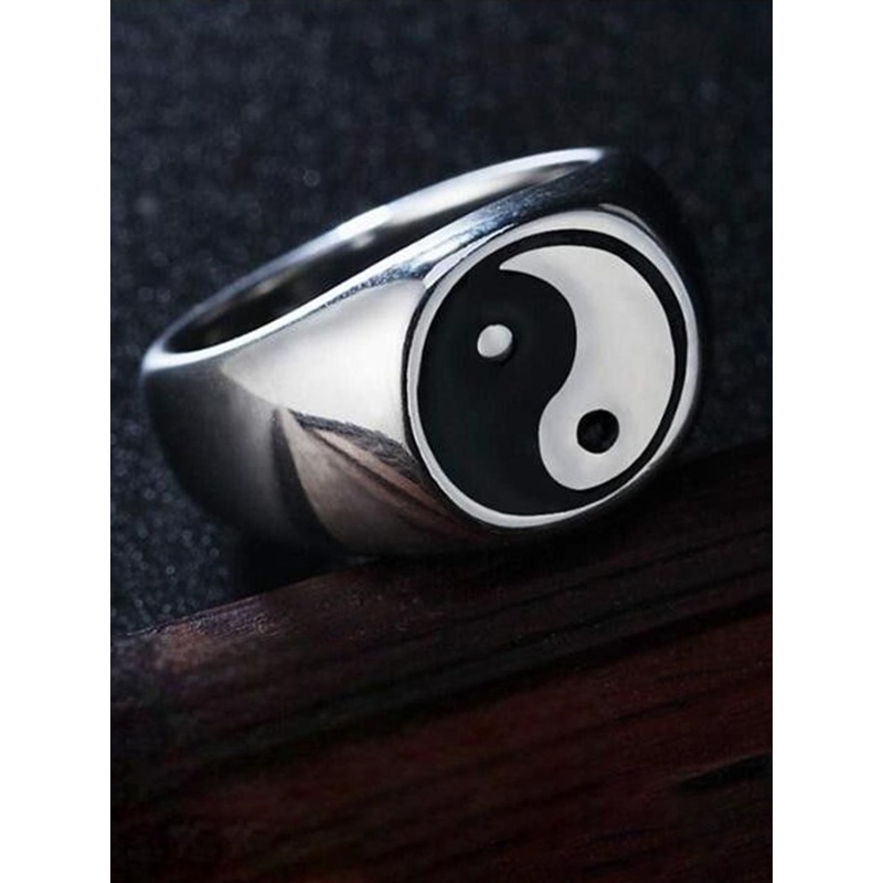 kazare Unisex Set Of 4 Rhodium-Plated Stone Studded Finger Rings