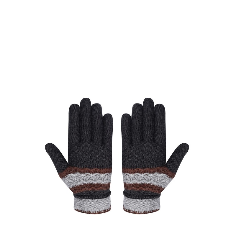 LOOM LEGACY Men Patterned Winter Acrylic Gloves