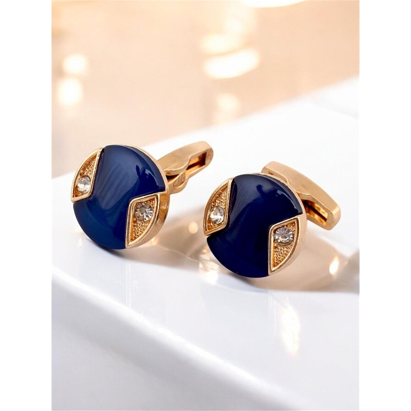 LUCKY JEWELLERY Men 18k Gold Plated Blazer Shirt Sleeve Button Cufflink