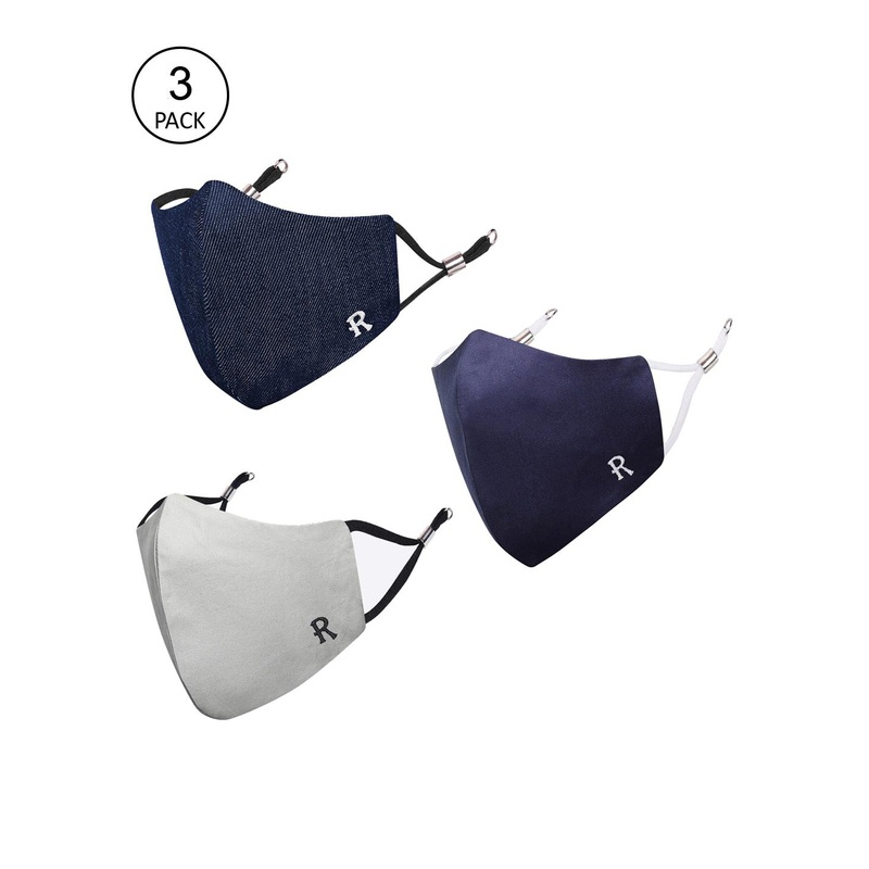 MASQ Unisex Pack of 3 4 Ply Pure Cotton Outdoor Cloth Mask