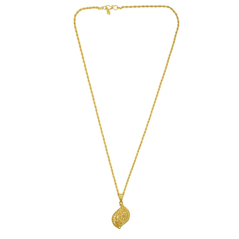 MEMOIR Gold-Plated Mango Shaped Pendant With Chain