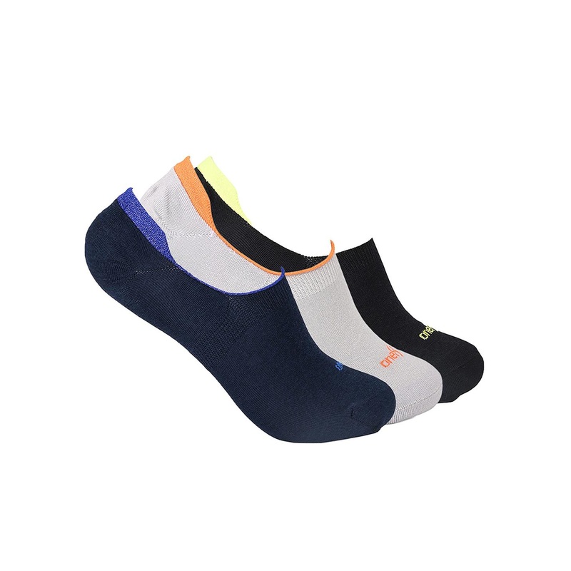 One8 Men Pack Of 3 Assorted Sweat Absorbent Shoe-Liners Socks