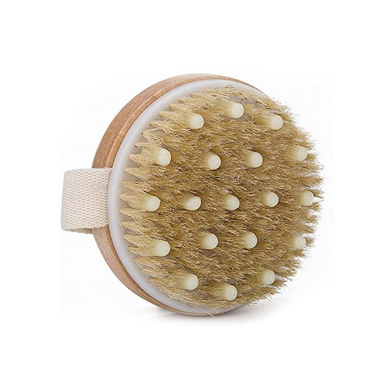 Rustic Rituals Wooden Bath Brush with Massager – Brown