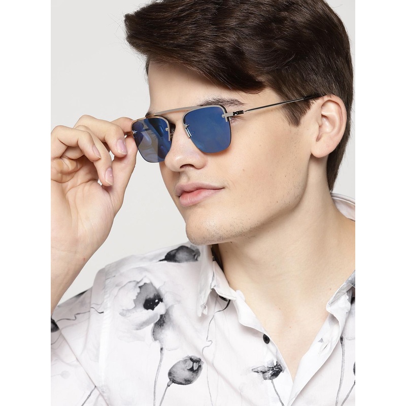 The Roadster Lifestyle Co Unisex Mirrored Square Sunglasses MFB-PN-PS-T9487