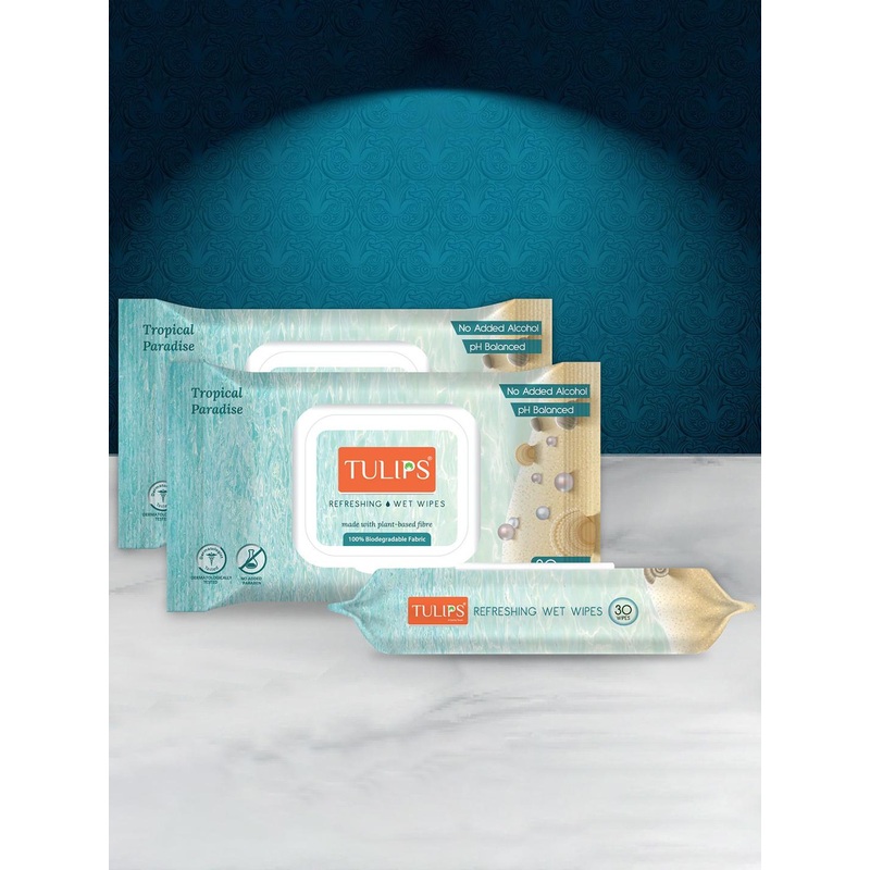 TULIPS Tropical Paradise Set Of 3 Refreshing Wet Wipes