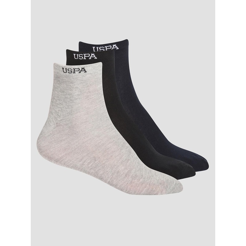 U.S. Polo Assn. Men Pack Of 3 Aloe Finish Ankle Length Socks