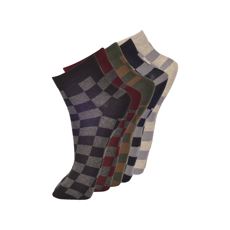 VIP Men Pack Of 5 Checked Above Ankle-Length Socks