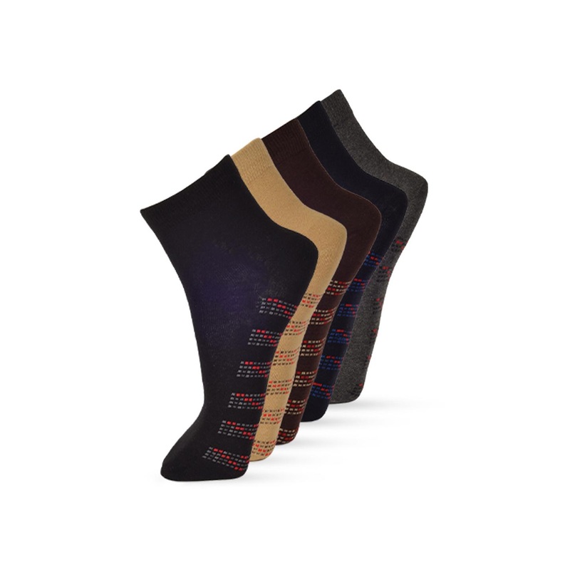 VIP Men Pack Of 5 Printed Cotton Ankle Length Socks