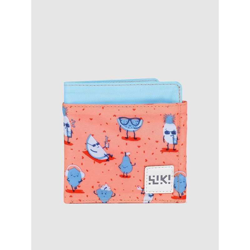 Wildcraft Men Pink & Blue Printed Two Fold Wallet