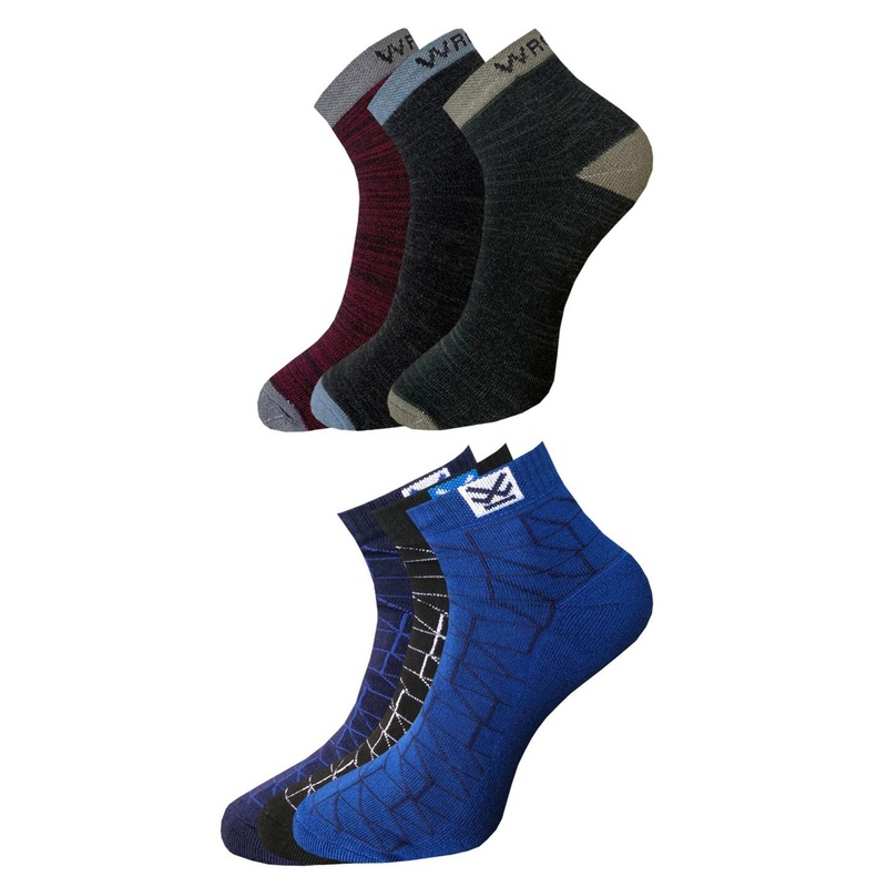 WROGN Men Pack Of 6 Patterned Ankle Length Socks