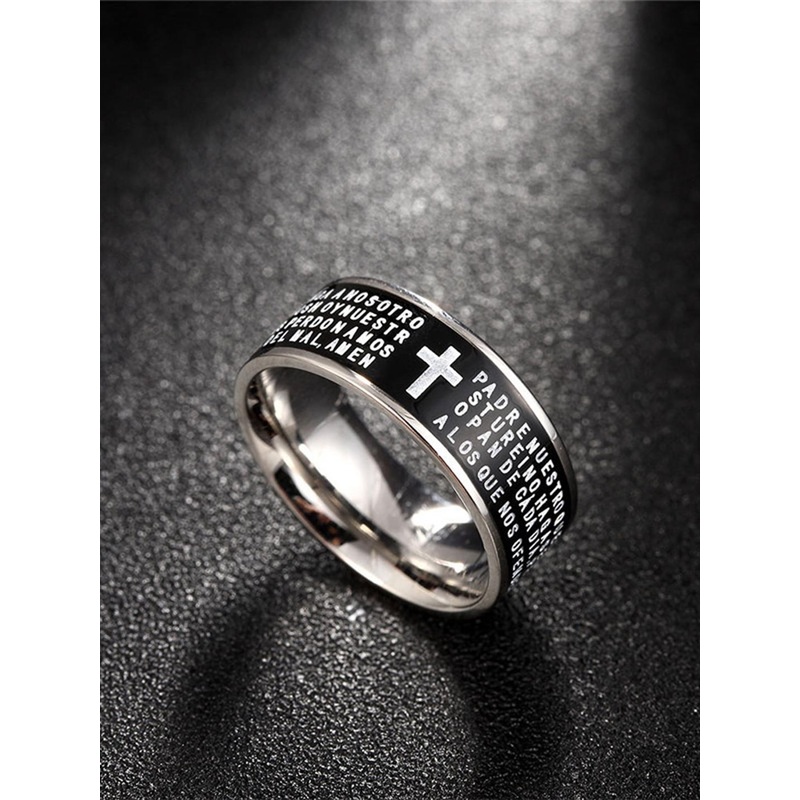 Yellow Chimes Black Stainless Steel Stress Relieving Rotatable Spinner Ring