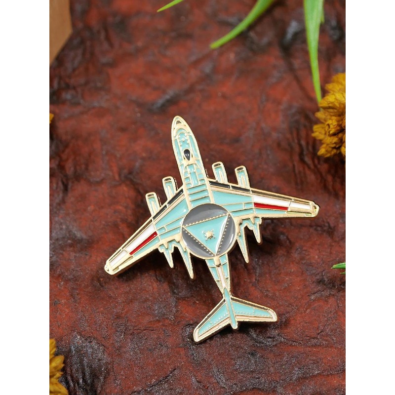 ADORN Unisex Aircraft-Shaped Enamel Lapel Metal Brooch