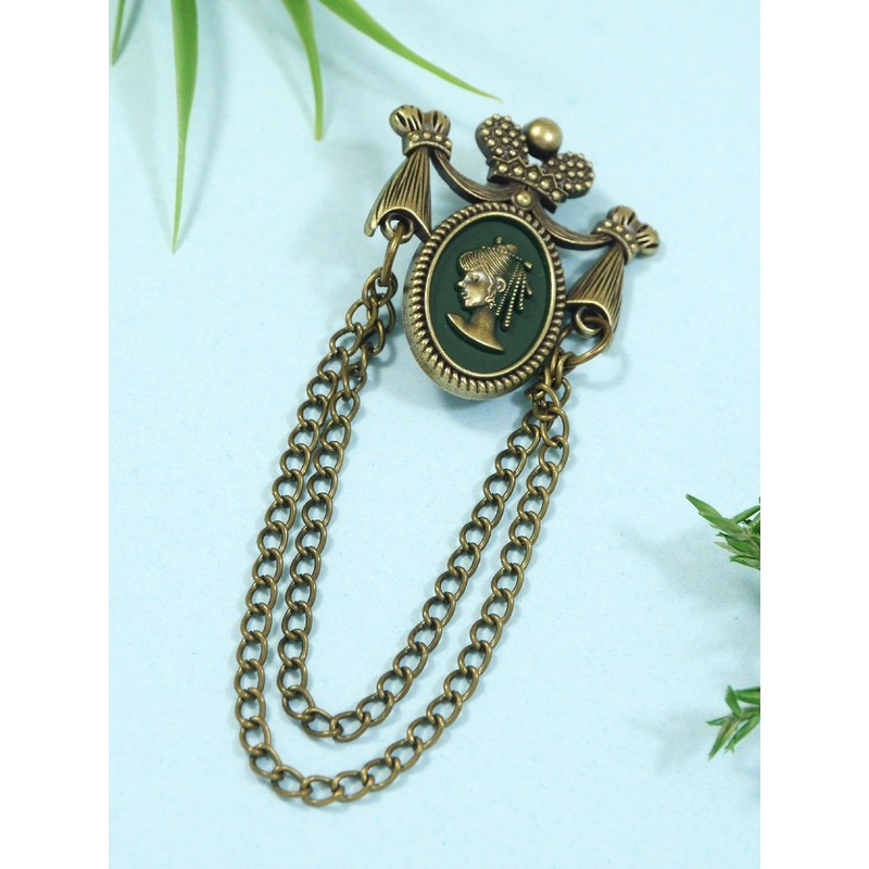 ADORN Unisex Vintage Cameo Statement Brooch