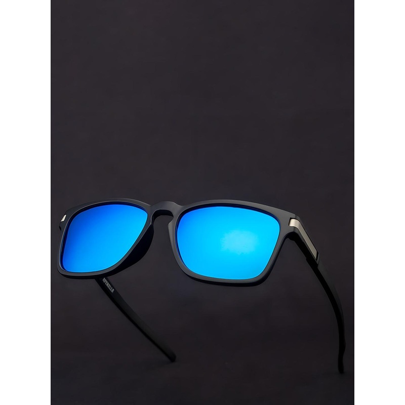 AFERELLE Unisex Full Rim Square Sunglasses with Polarised Lens RBLKBLUEV0