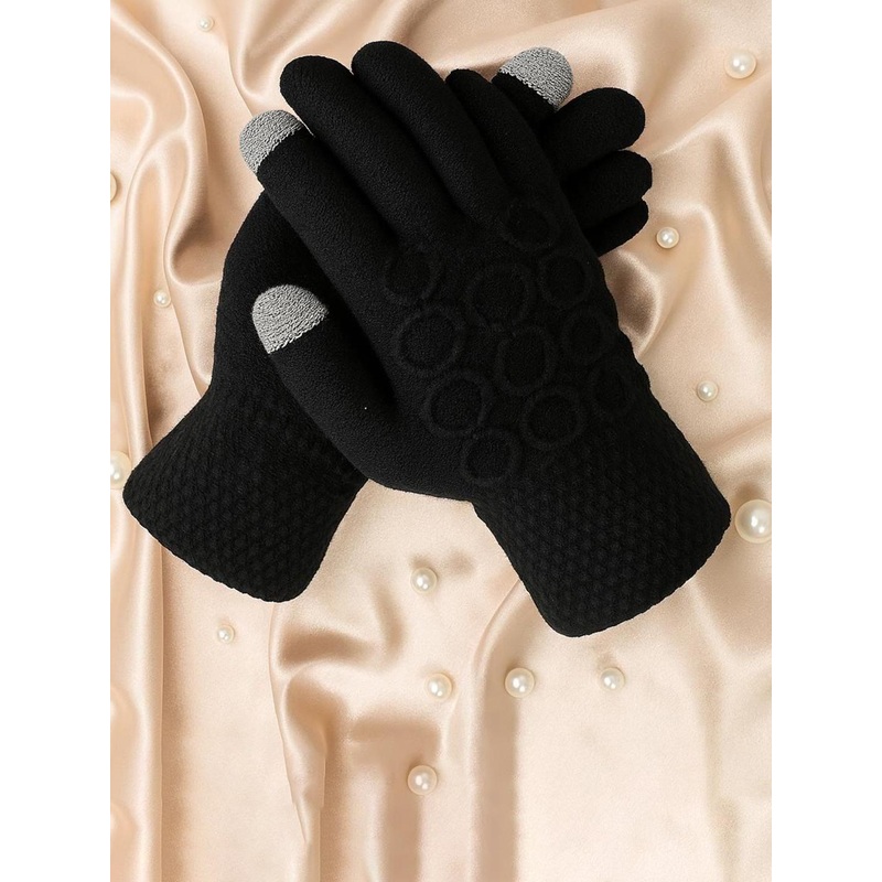 LOOM LEGACY Men Patterned Acrylic Touchscreen Gloves