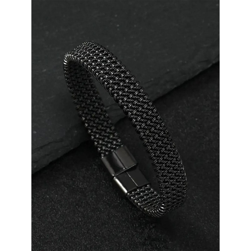 MEENAZ Unisex Oxidised Stainless Steel Anti Tarnish Kada Bracelet