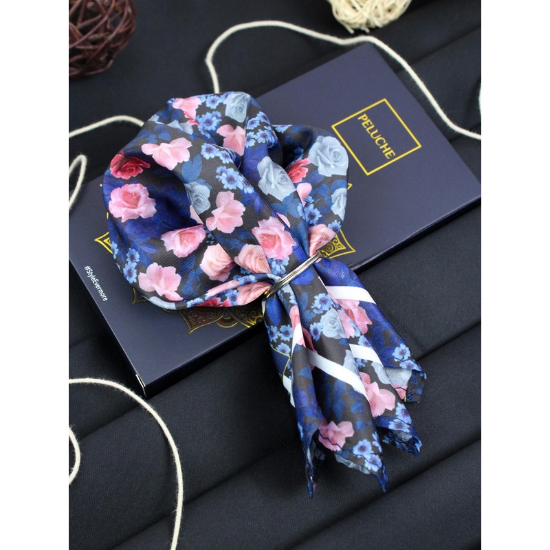 PELUCHE Men Silk Floral Pocket Square